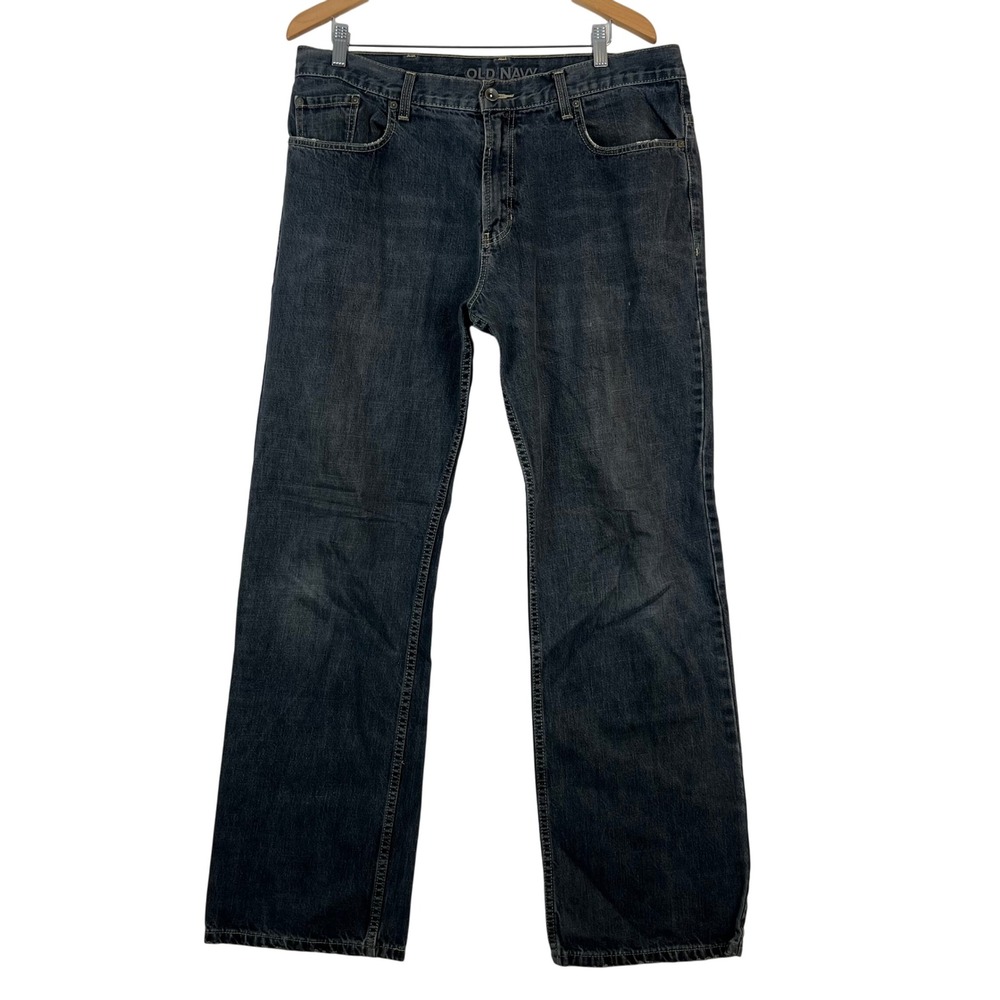 Vintage Old Navy Bootcut Jeans Dark‎ Wash Denim Pants 90s y2k Mens 36x34